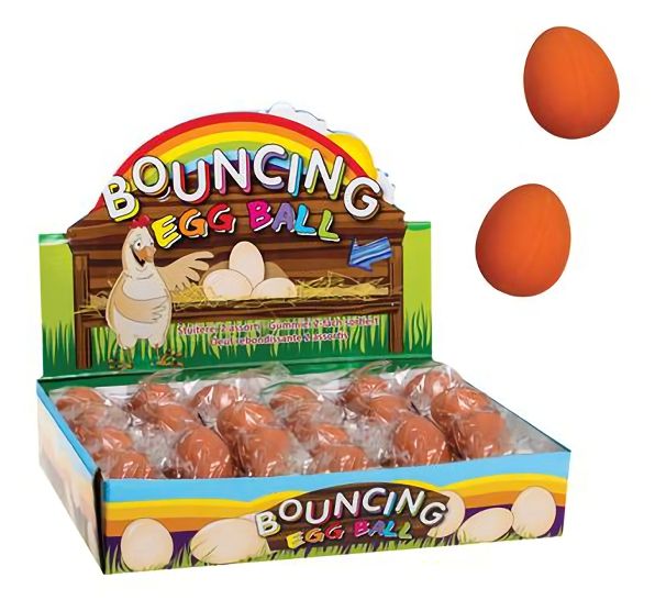 Bulk Pack 8 x Bouncing Rubber Eggs - Assorted Colours