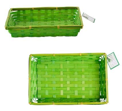 Bulk Pack 8 x Rectangular Bamboo Basket - 26 x 16 x 6cm