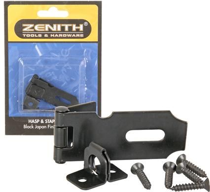 Zenith Hasp + Staple Bj Safety + Screw - 50mm - 4 Pack