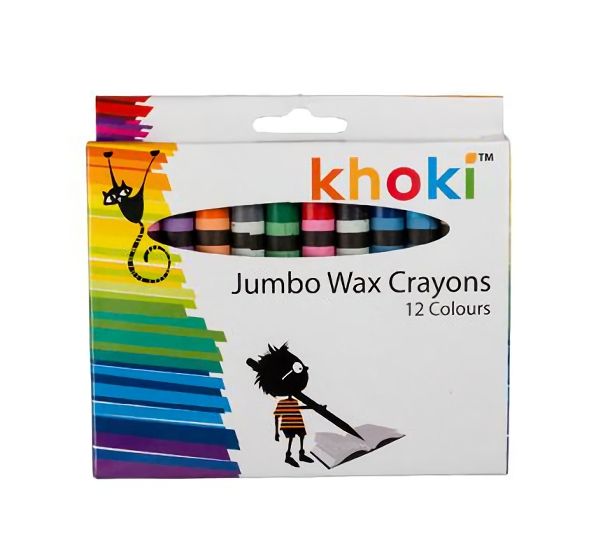 Bulk Pack 6 x Jumbo Size Wax Crayons - 12 Colours