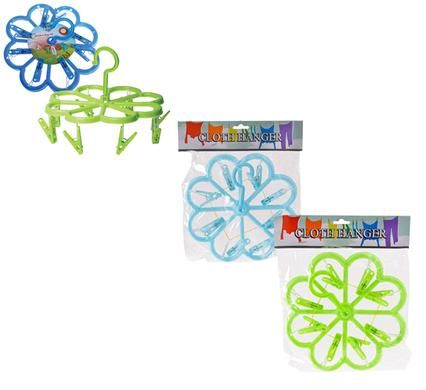 Bulk Pack 6 x 8 Peg Plastic Clothes Dryer - Flower Design