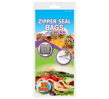 Bulk Pack 6 x Zipperseal Disposable Bag - 25 Piece (18 x 20cm)