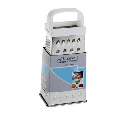 Bulk Pack 6 x Hillhouse Metal Grater Plastic - 4-Way White