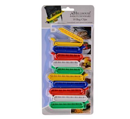 Bulk Pack 6 x Bag Clips Card of 10 - Assorted Sizes