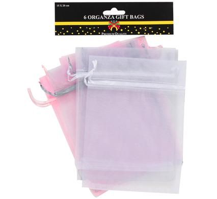 Bulk Pack 6 x Small Organza Gift Bag - Pack of 6