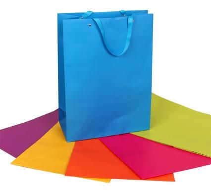 Bulk Pack 6 x Solid Colour Gift Bag 45 x 33cm - Assorted
