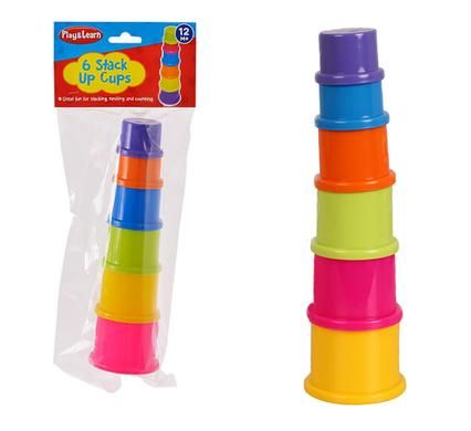 Bulk Pack 6 x Play &amp; Learn Stacking Cups - Set Stack of 6