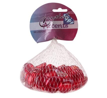 Bulk Pack 6 x Glass Pebbles In Bag - Red 250g