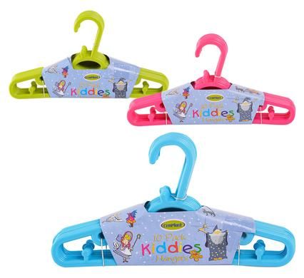 Bulk Pack 6 x Plastic Kiddies Coat Hangers - Pack of 10