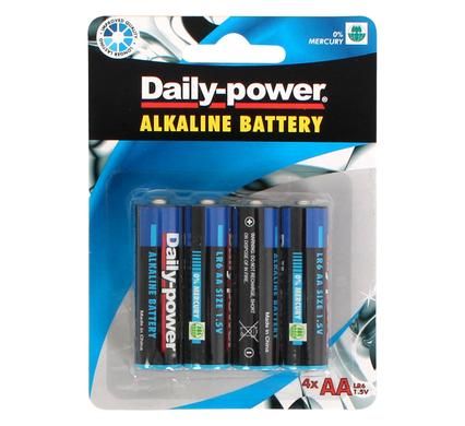 Bulk Pack 6 x Daily Power Alkaline Battery Size AAA - Card Of 4