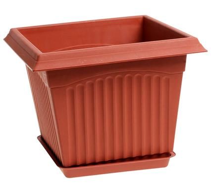 Bulk Pack 5 x Plastic Square Planter with Tray 20 x 20 x 16cm