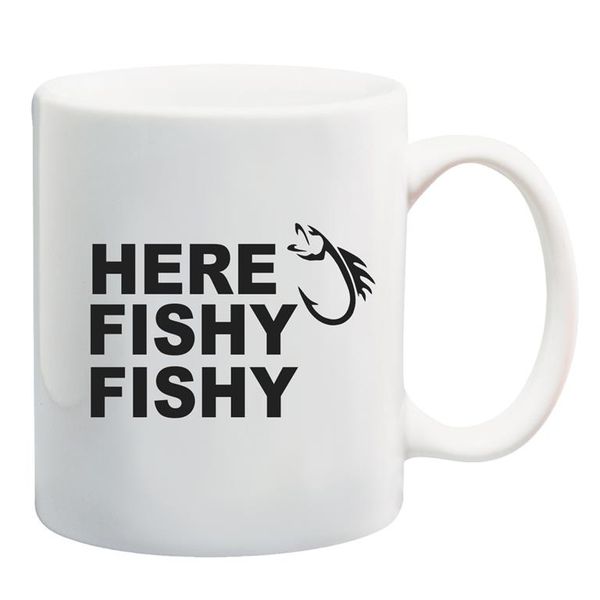 Here Fishy Fishy White Mug