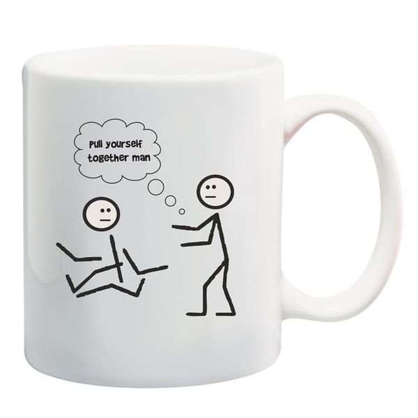Pull Yourself Together Man White Mug