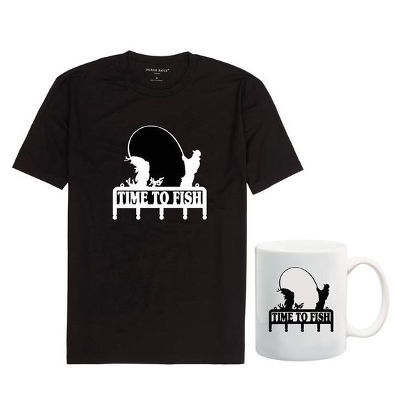 Time To Fish Black, T-Shirt &amp; Mug Combo