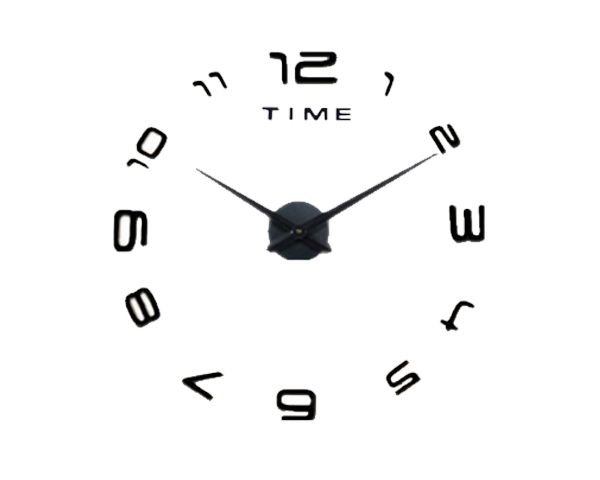 Luxury DIY Modern Art Design Large 3D Wall Number Clock - Black