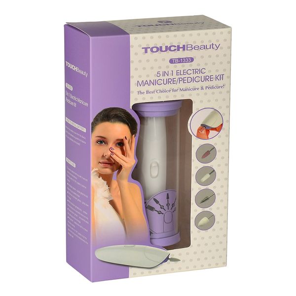 Touch Beauty - Manicure And Pedicure Kit - White &amp; Lilac