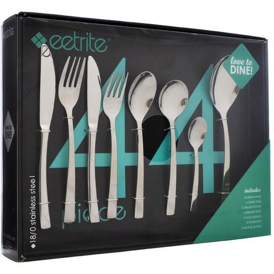 Eetrite - 18/0 Stainless Steel 44 Piece Newport Cutlery Set