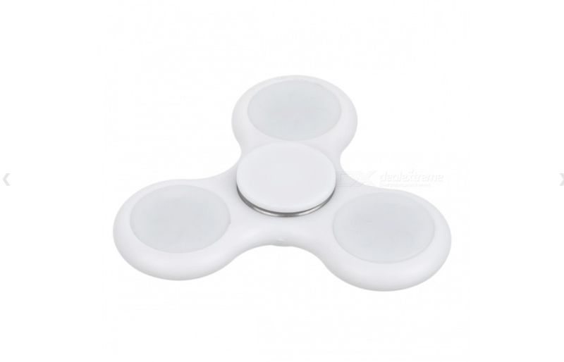 Fidget Spinner with LED Lights - White