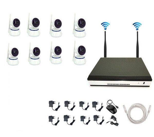 8 Channel 720P Wireless IP Camera CCTV System NVR KIT