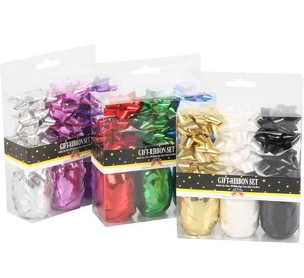 Bulk Pack 5 x Gift Decor Ribbon Set - 3 Rolls