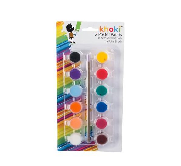 Bulk Pack 5 x Water Based Poster Paints Card of 12 Colours Shop Today. Get it Tomorrow