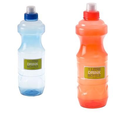 Bulk Pack 5 x Rubber Grip Sports Water Bottle - 1 Litre