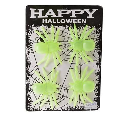 Bulk Pack 5 x Glow in The Dark Spiders - Set of 4