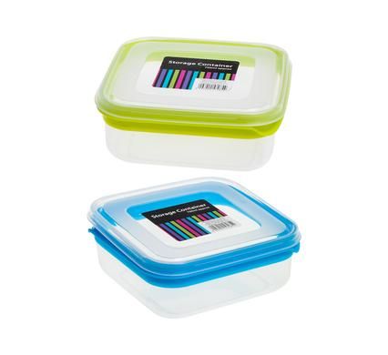 Bulk Pack 5 x Square Container with Colour Rim - 14 x 5cm