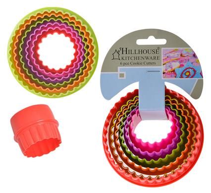 Bulk Pack 5 x Plastic Cookie Cutters - 6 Piece