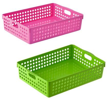 Bulk Pack 5 x Basket Plastic 32cm x 22cm x 8cm Rectangular