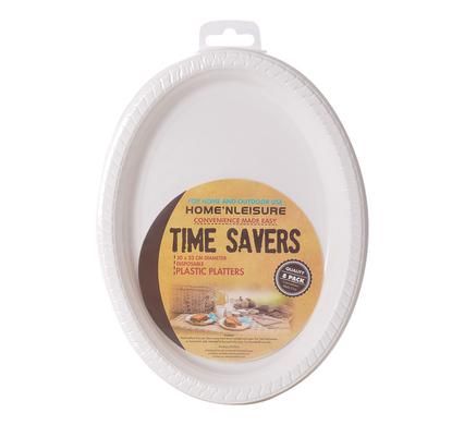 Bulk Pack 4 x Disposable Plastic Platters 300mm x 230mm Pack of 8