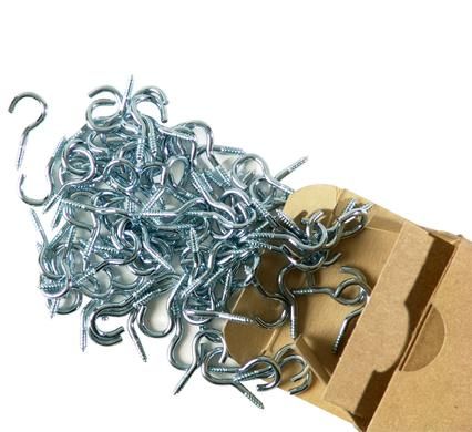 Bulk Pack 4 x Curtain Wire-Hooks Steel Box-100