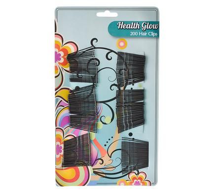 Bulk Pack 4 x Black Hair Clips Card of 200, Assorted Sizes