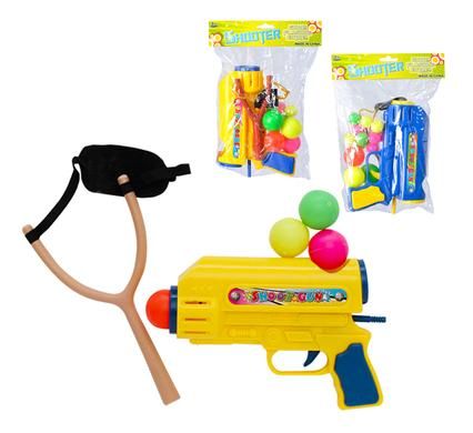 Bulk Pack 4 x Ping Pong Gun &amp; Slingshot Set