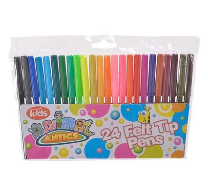 Bulk Pack 4 x Felt Tip Pens In A Wallet 24 Colours