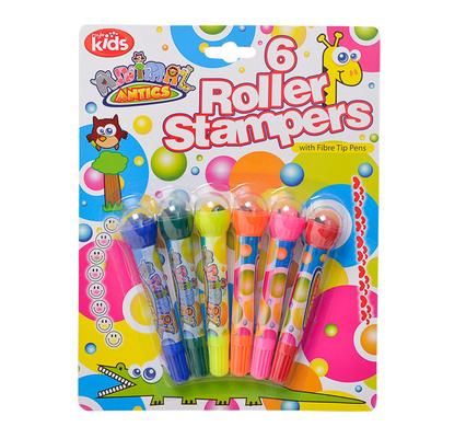 Bulk Pack 5 X Art &amp; Craft Felt-Tip Pens Roller Stamp - 6 Piece Pack