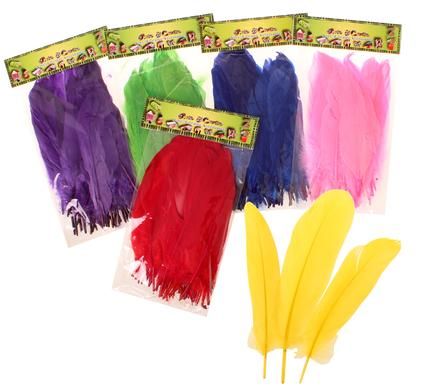 Bulk Pack 5 X Art &amp; Craft Feathers (50 Pack) - Assorted Colours