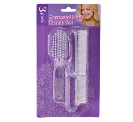 Bulk Pack 5 X Nail Brush Plastic (3 Piece 7/9/14cm)