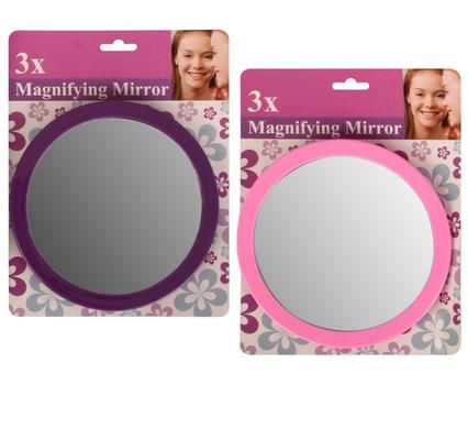 Bulk Pack 5 X Plastic Magnifying Suction Mirror 16cm - Round