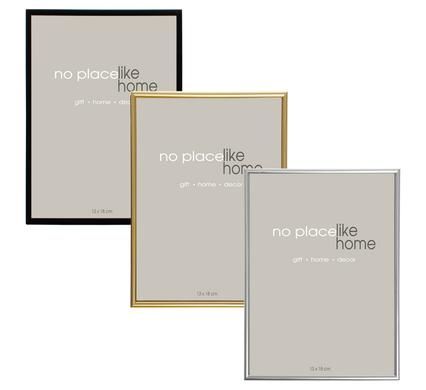 Bulk Pack 5 X Plain Plastic Picture Frame (13cm x 18cm) - Black/Gold/Silver