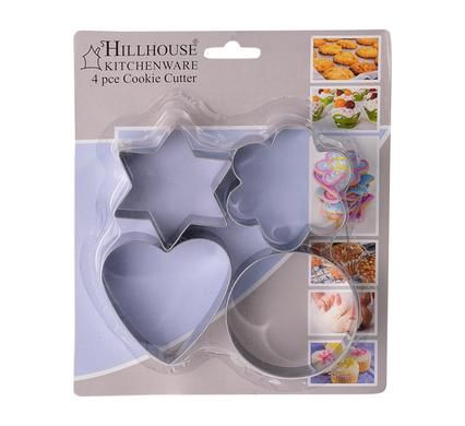 Bulk Pack 5 X Cookie Cutters Stainless Steel 4 Piece - Assorted