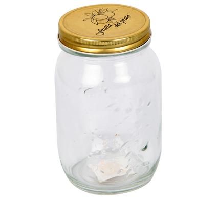 Bulk Pack 5 X Storage-Jar Glass Embossed (10cm x 17cm) 950ml