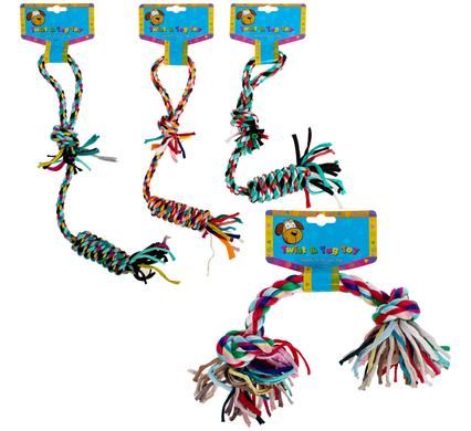 Bulk Pack 5 X Dog Tug Rope Assorted Designs