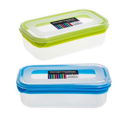 Bulk Pack 5 X Rectangular Container With Colour Rim (18cm x 10cm x 5cm)