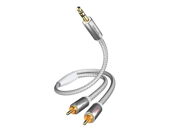 In-Akustik Premium 3.5-2RCA 3m Audio Cable - White/Silver
