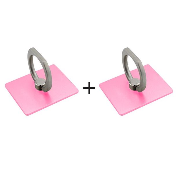 Smartphone Ring Holder With Car Hook Stand - Bright Pink - Combo X 2