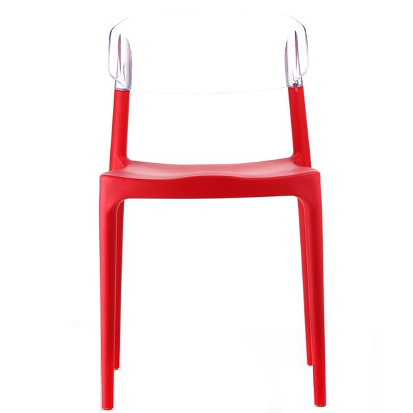 Patio Style - Red Futuro Chair With Clear Back