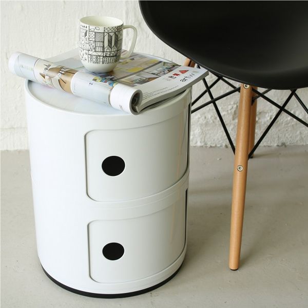 Patio Style - Round Componibili Storage - 2 Elements - White