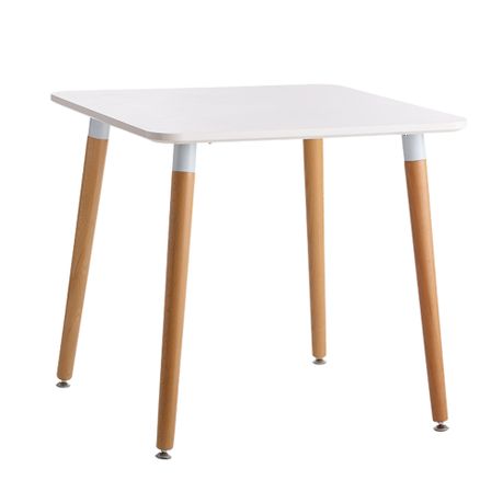 Patio Style White 80cm Square Table With Mdf Top Beech Patio Style White 80cm Square Table With Mdf Top Beech Wood Legs Online In South Africa Takealot