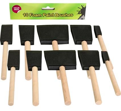 Bulk Pack 4 x Assorted Sponge Foam Tip Brushes Pack Of 10 Sizes